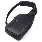 Casual Men Chest Bag First Layer Cowhide Messenger Bag